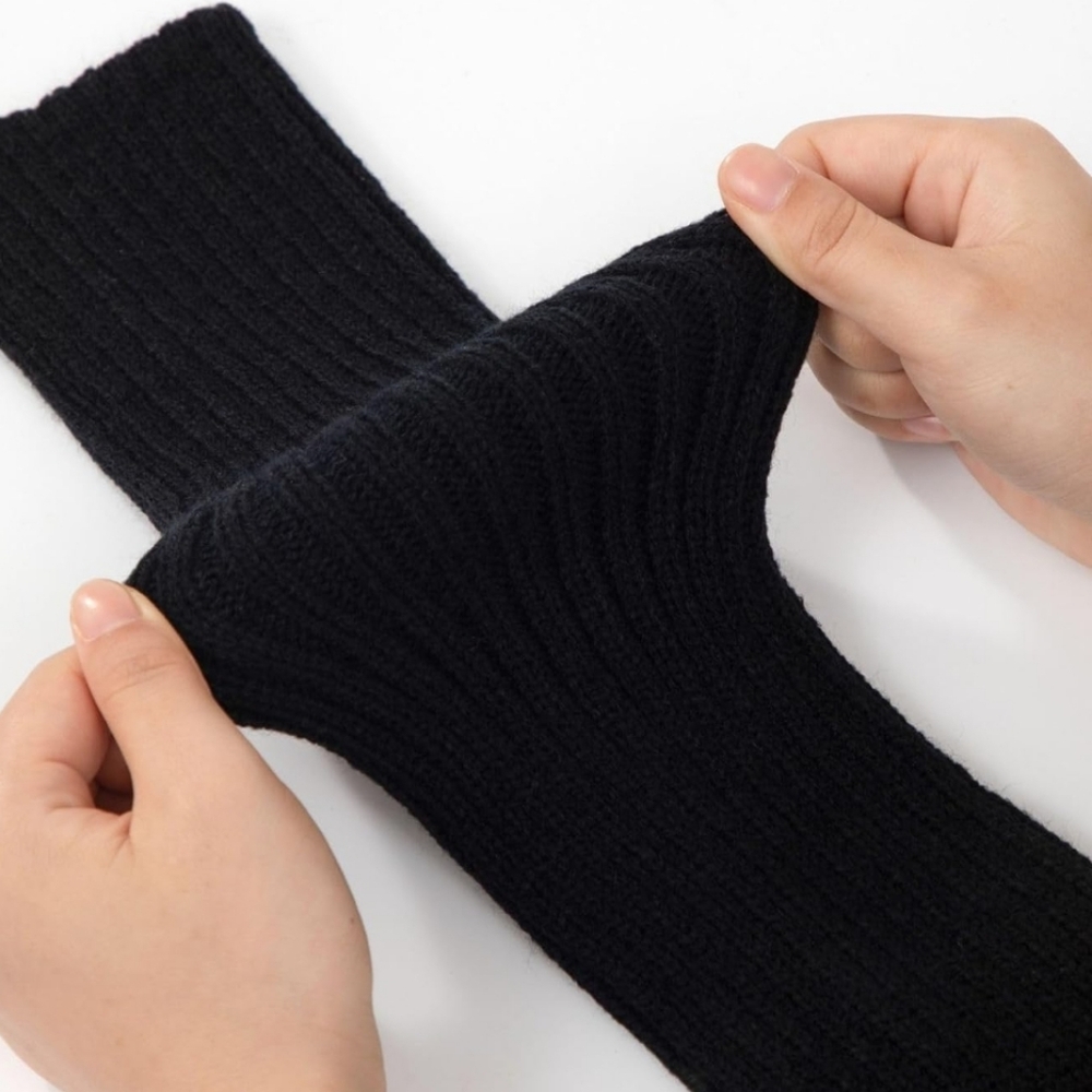 Black Ribbed Leg Warmers - Picture 5 of 9